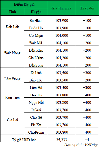 Giá cà phê hôm nay mới nhất hôm nay ngày 21/5/2024