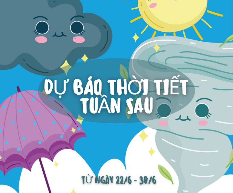 Dự báo thời tiết tuần sau từ ngày 22-30.6