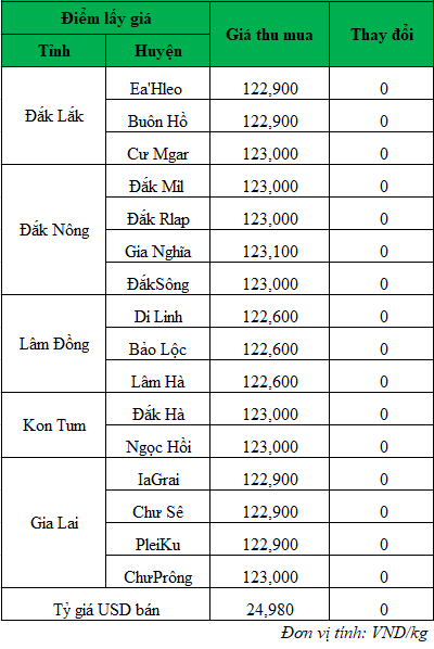 Giá cà phê hôm nay, giá cà phê trong nước mới nhất