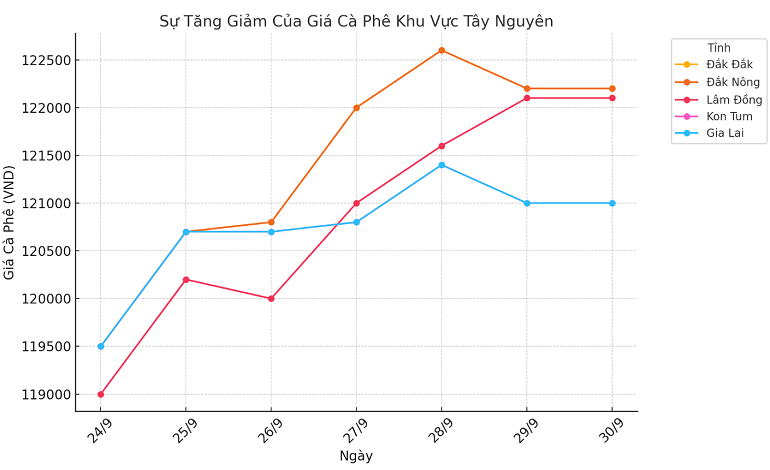 Biểu đồ giá cà phê ngày 30.9.2024