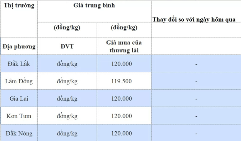 Giá cà phê mới nhất ngày 23/9/2024