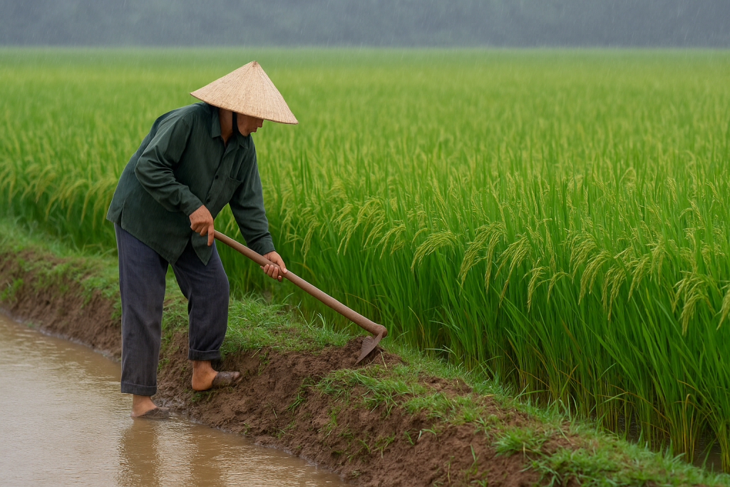 chống đổ lúa mùa mưa bão 2